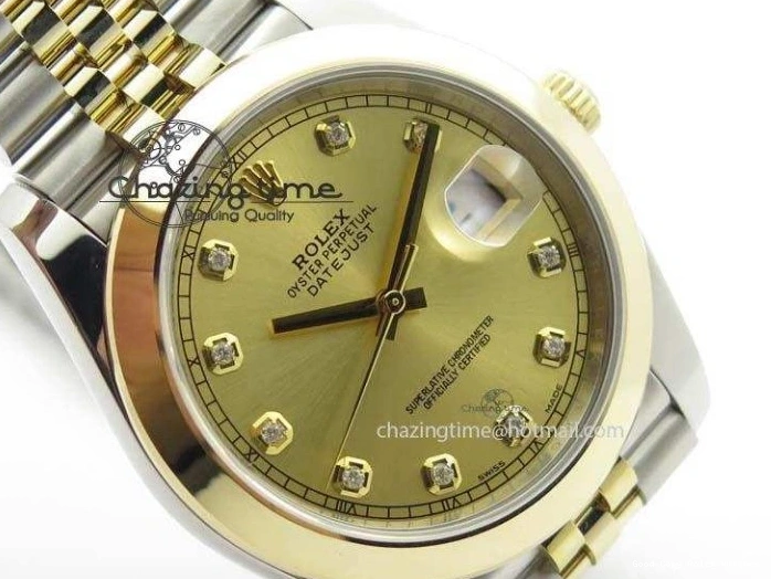 AAA Replica Watches A 3763 Colorful On 126333 Edition YG YG 1:1 Best YG Diamond Dial Jubilee SS Bracelet Wrapped 41mm Noob DateJust 0118